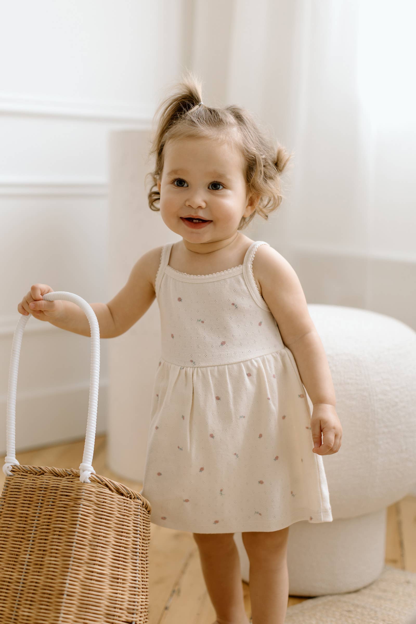 Organic Kids Belle Pointelle Tank Dress - Pia Floral