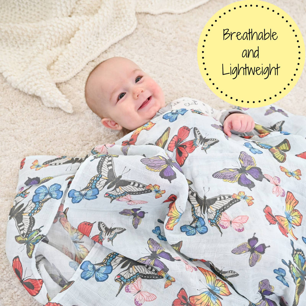 Butterfly Away Baby Swaddle Blanket