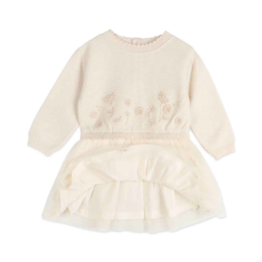 Clara Floral Knit Baby Tutu Dress (Organic Cotton)