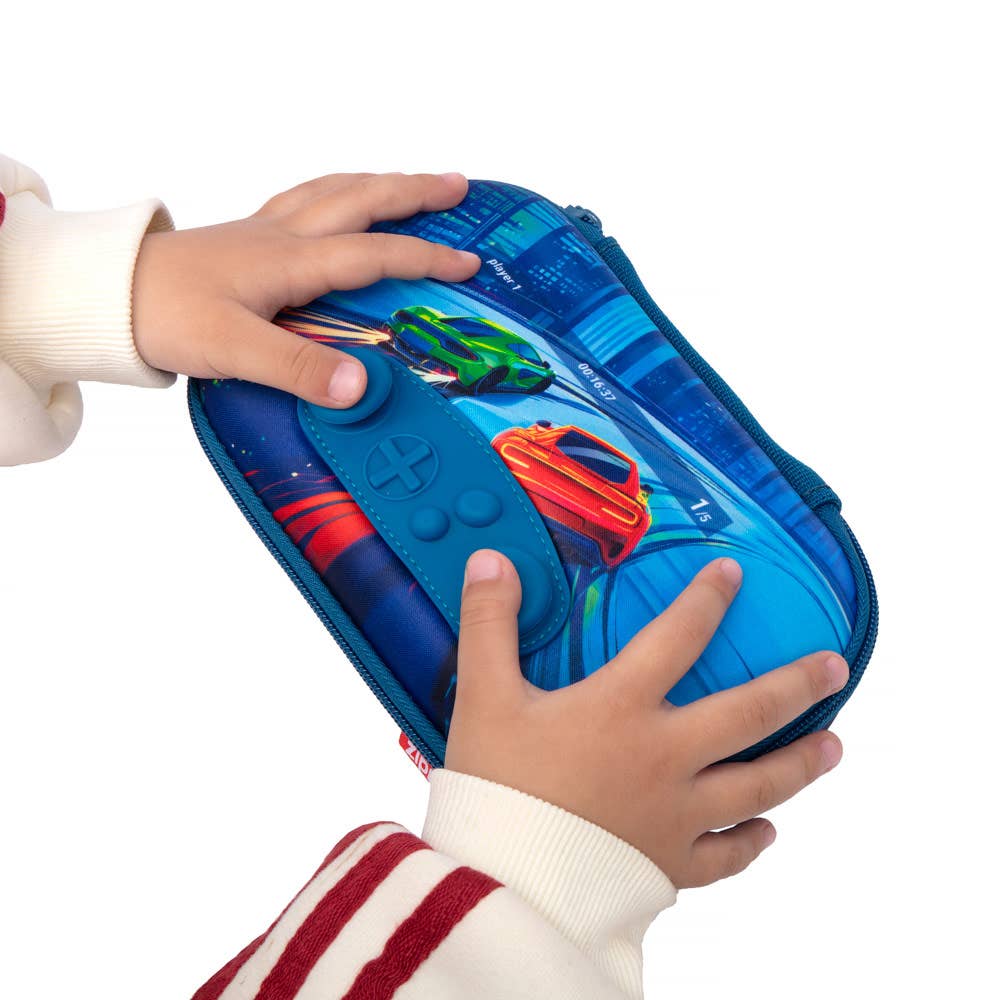 ZIPIT Gamer Pencil Case for Boys, Joystick Pencil Box: Car Race