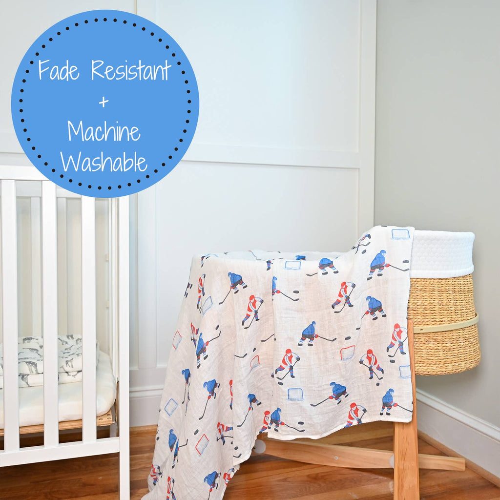 Pass, Shoot, Score Baby Muslin Swaddle Blanket