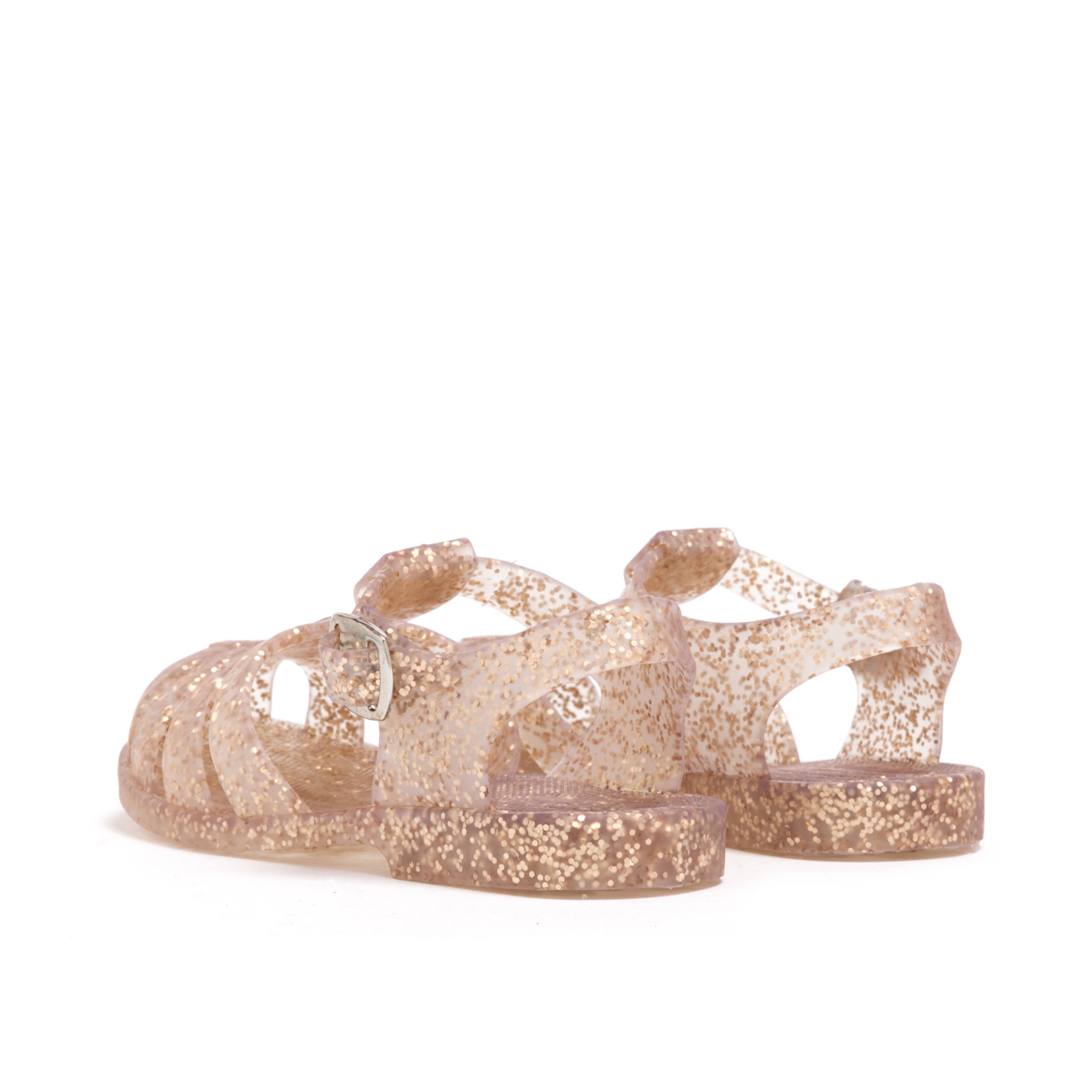 NEW ROSE - WATER SHOES TODDLER KIDS SHOES JELLY SANDAL: ROSE GOLD GLITTER