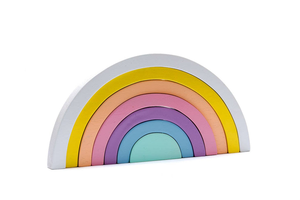 Wood Rainbow Toy in pastel colors, Fair trade & Handmade