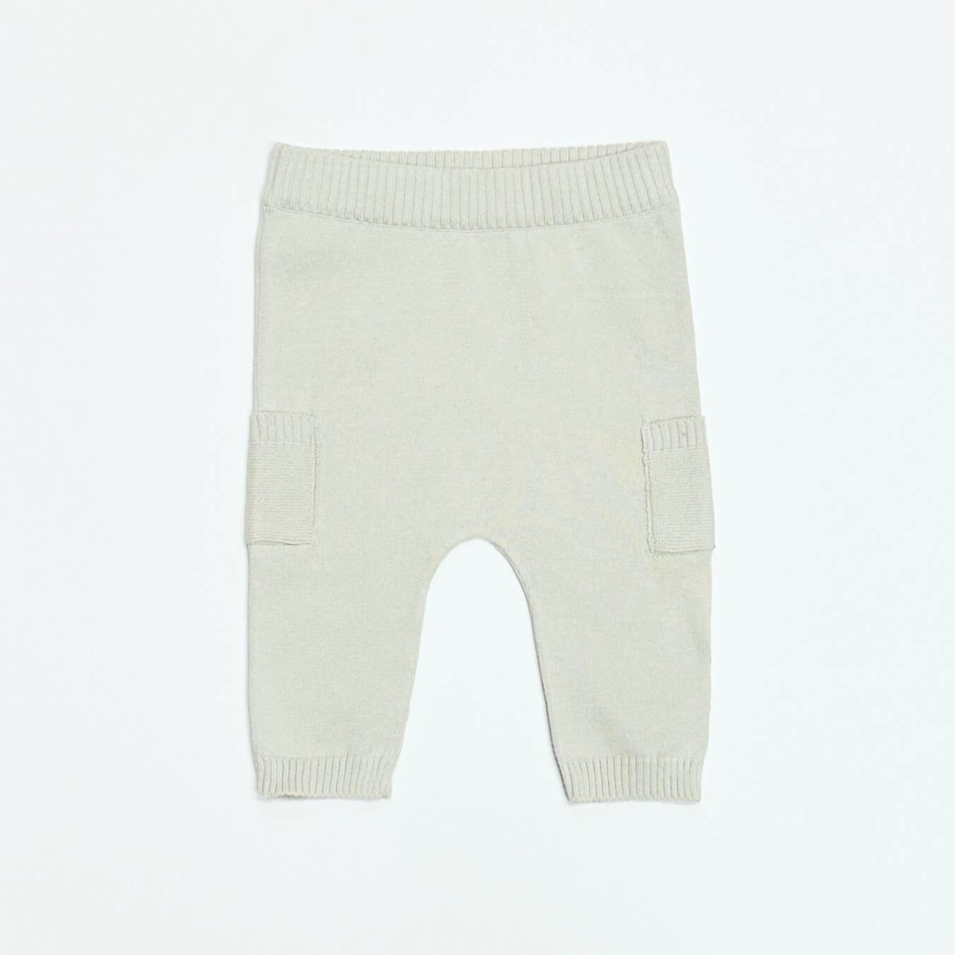 Baby Side Pocket Sweater Knit Pants Organic Cotton: Teal Blue