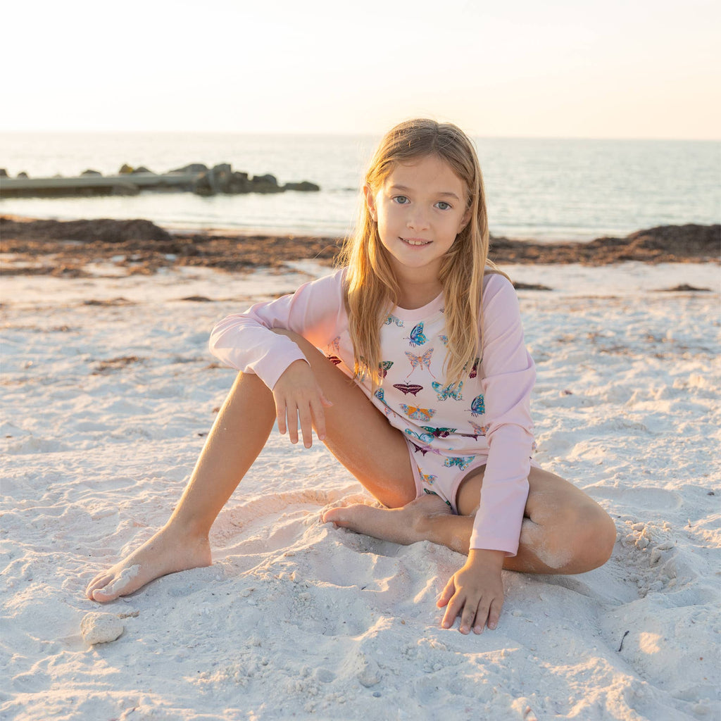 Wings of Paradise Butterflies Long Sleeve Rash Guard