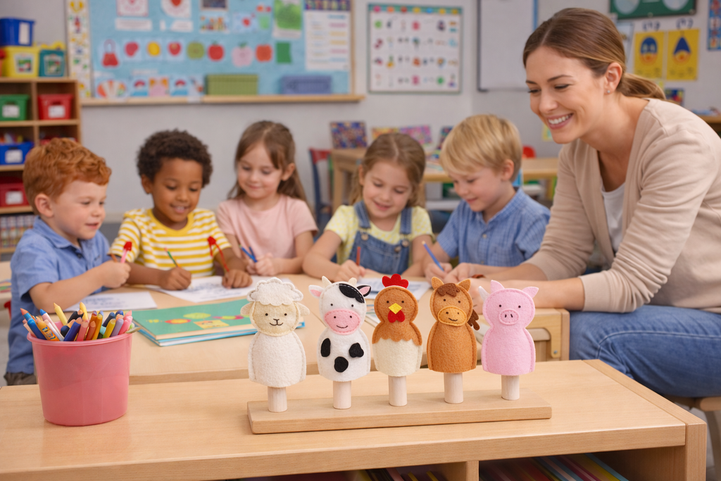 Farm Animal Finger Puppets – Set of 5