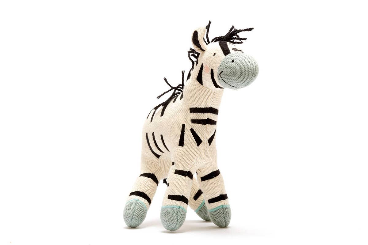 Large Organic Zebra Soft Toy