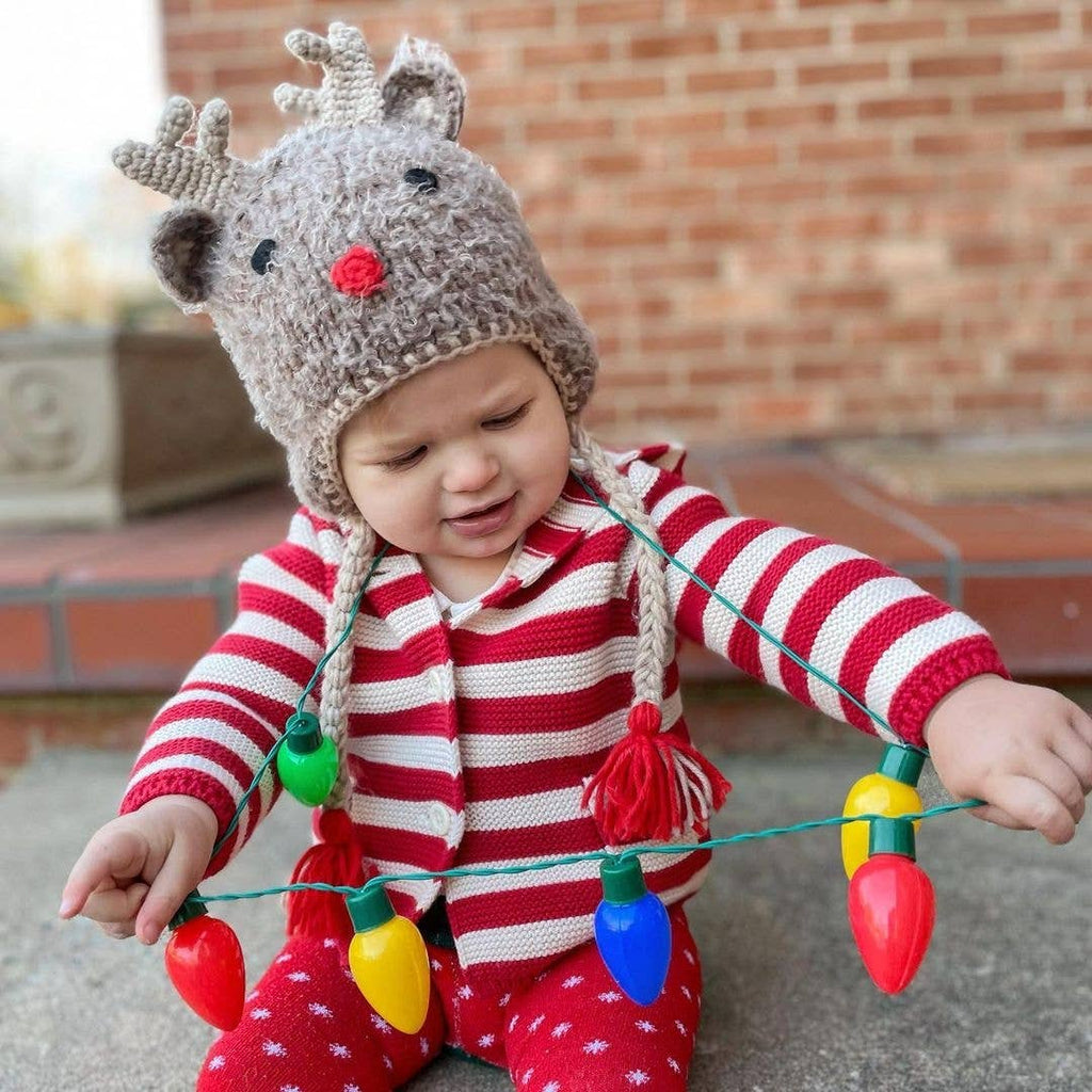 Rudolph Reindeer Beanie Hat Baby & Kids : M (6-24 Months)