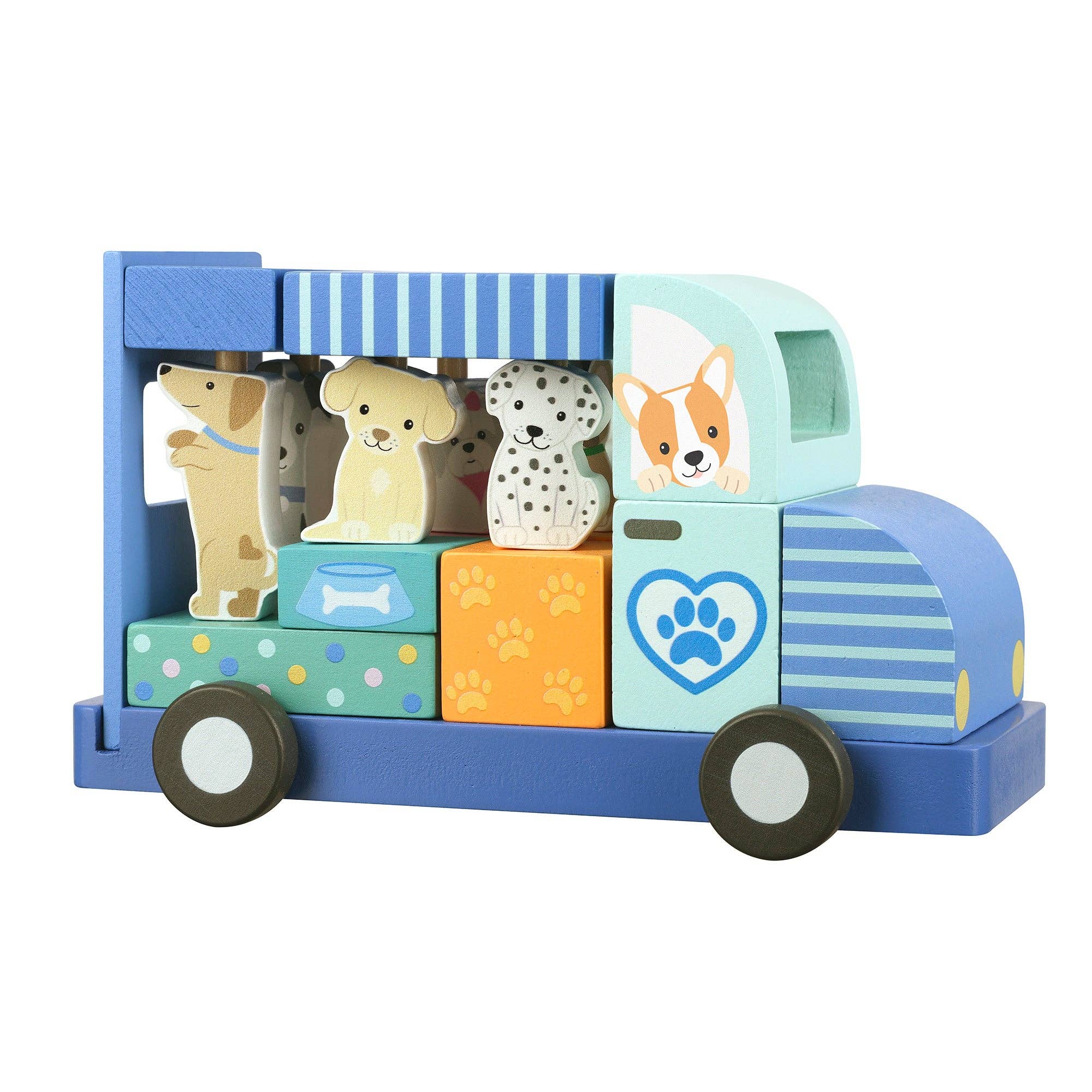 Wood Dog Groomers Van Block Puzzle