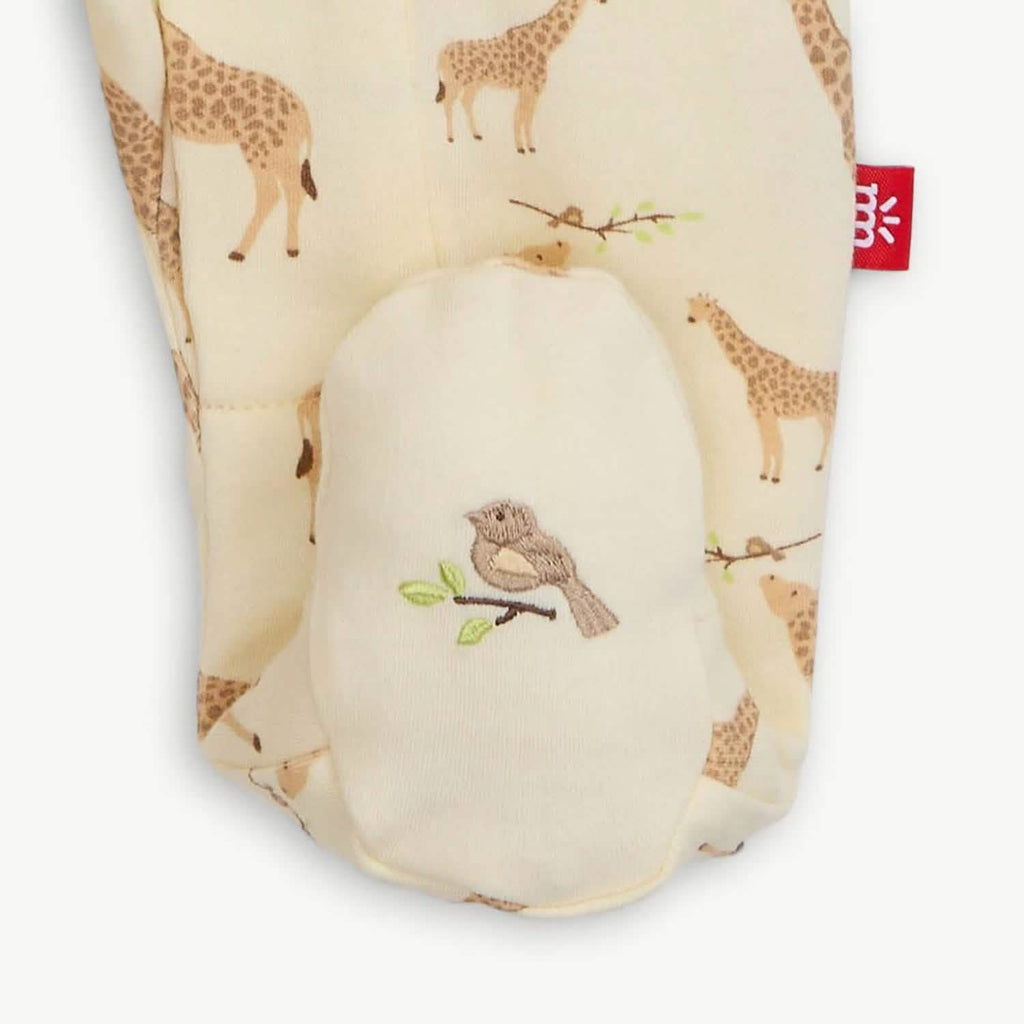 Jolie Giraffe Cream Organic Cotton Magnetic Me Footie
