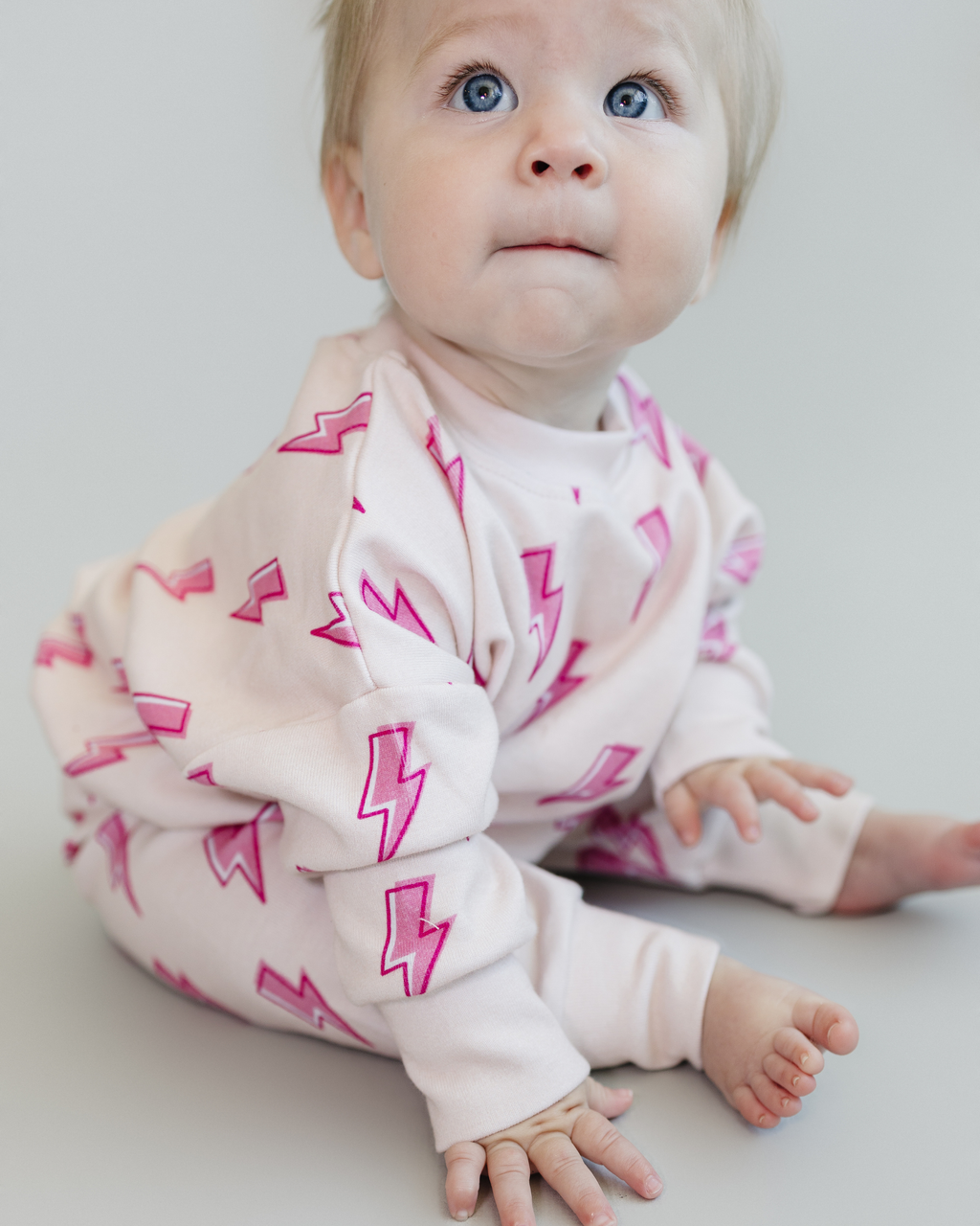 Pink Bolts Jogger Set