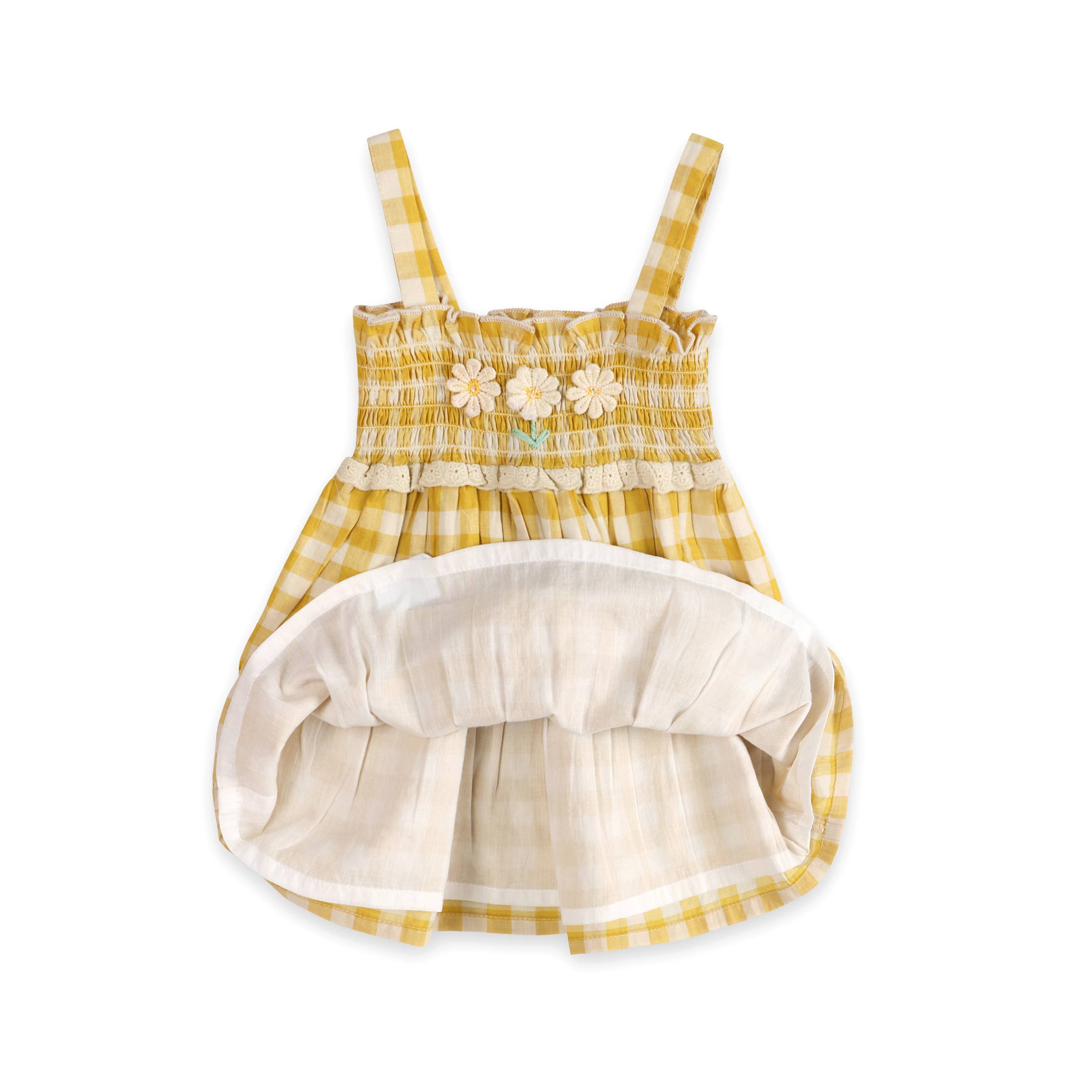 Bonnie Organic Gingham Smocked Baby Dress + Bloomer