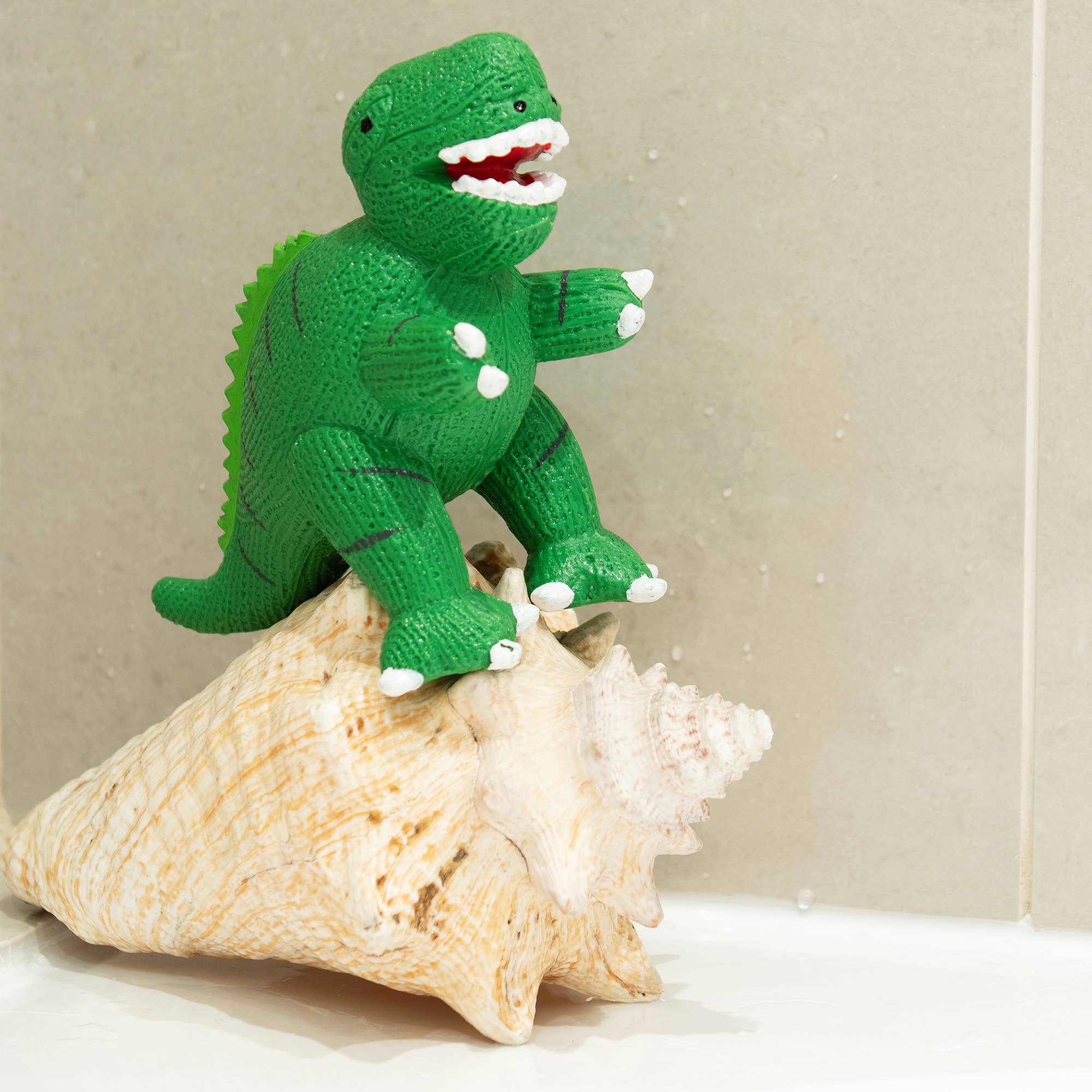 Jouet dinosaure T-Rex vert en caoutchouc naturel, jouet de bain, anneau de dentition