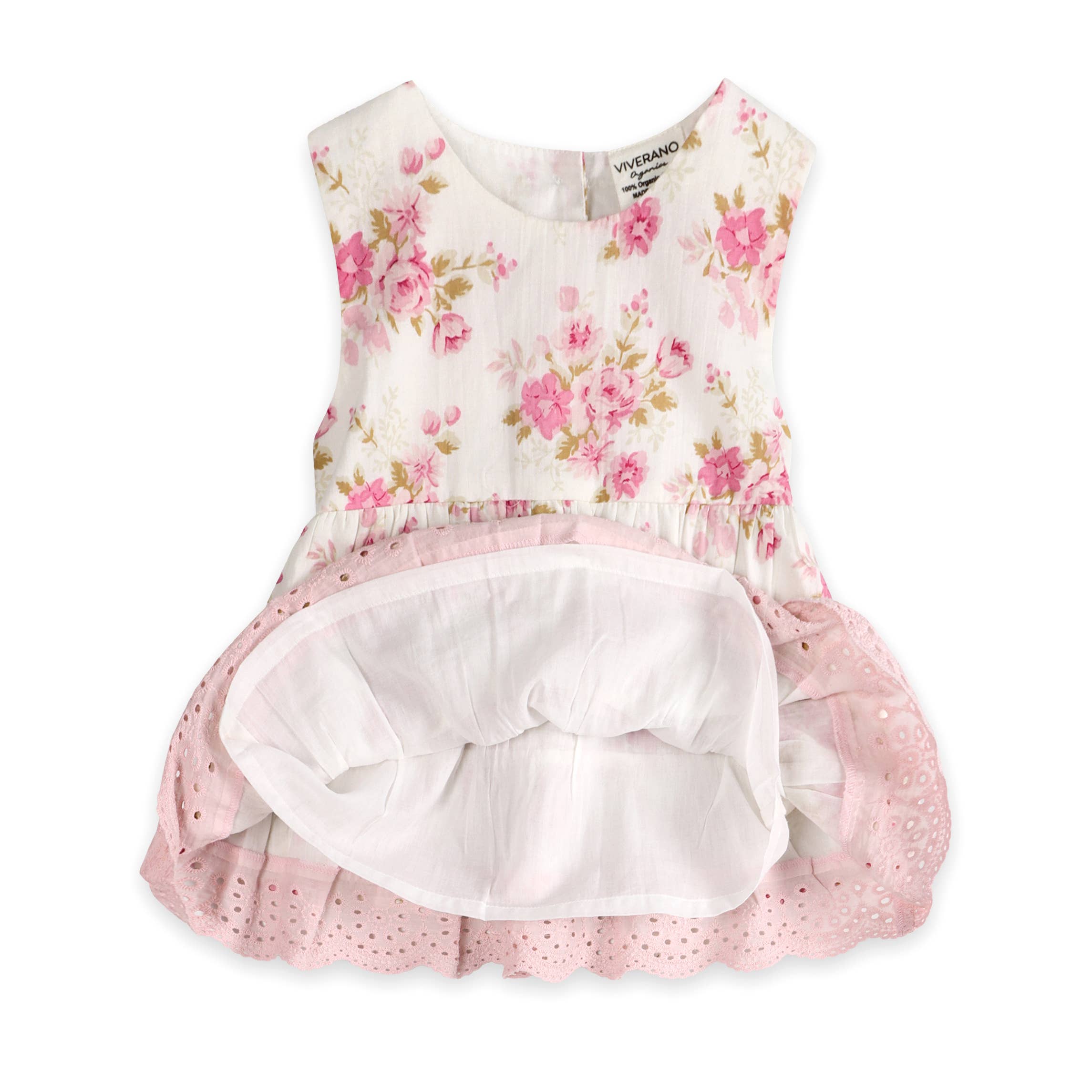 Camille Floral Baby Dress + Bloomer (Organic): Pink Floral