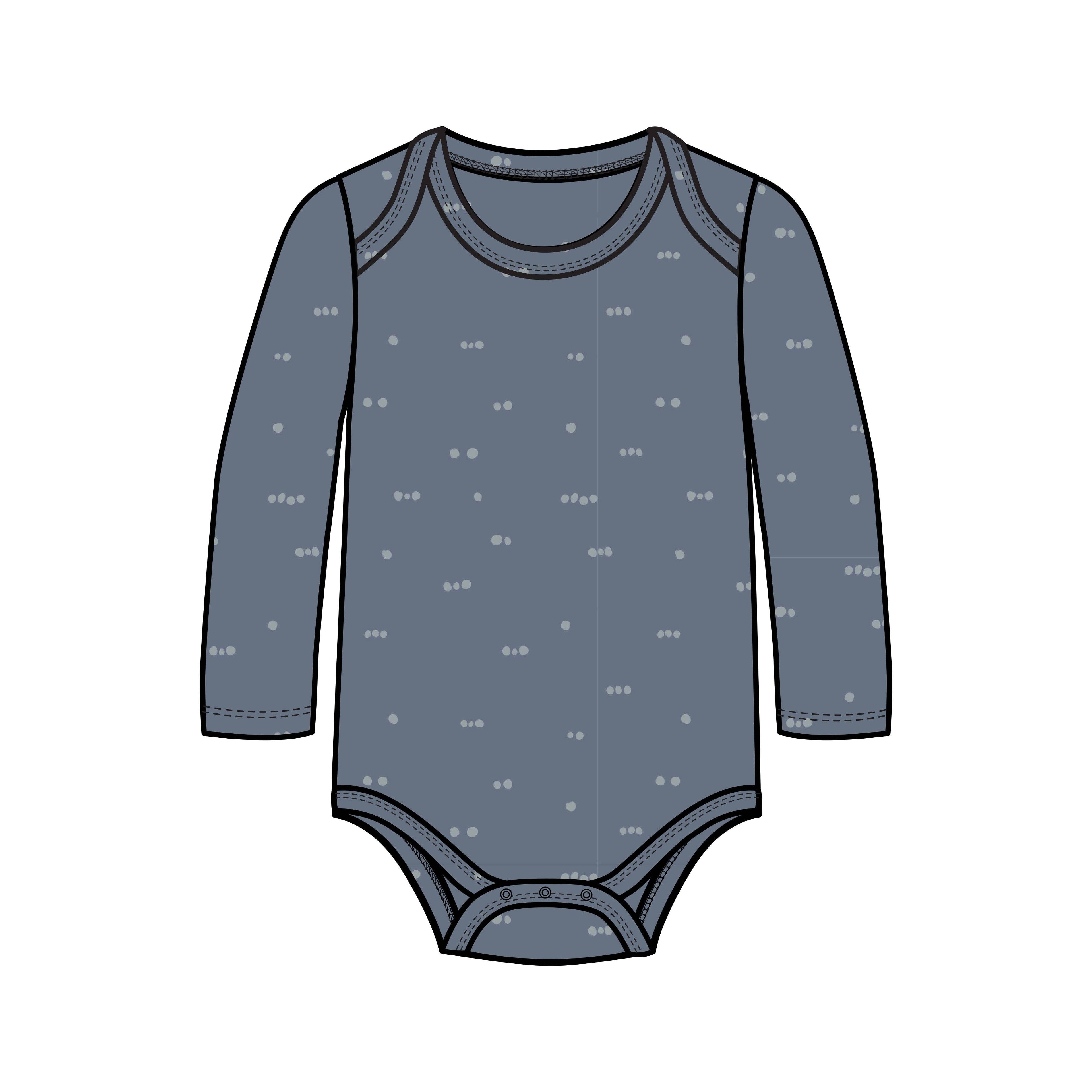 River Bodysuit: Tridot / Denim + Mist / 0-3M
