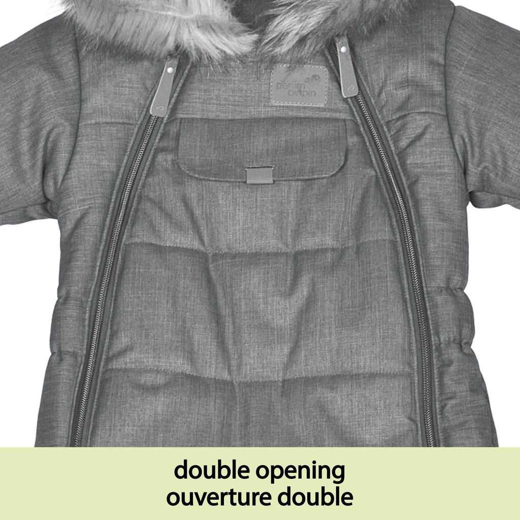 One piece baby snowsuit - Hunter textured: 6M