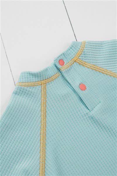 Pistachio Ribbed Kids Rash Guard