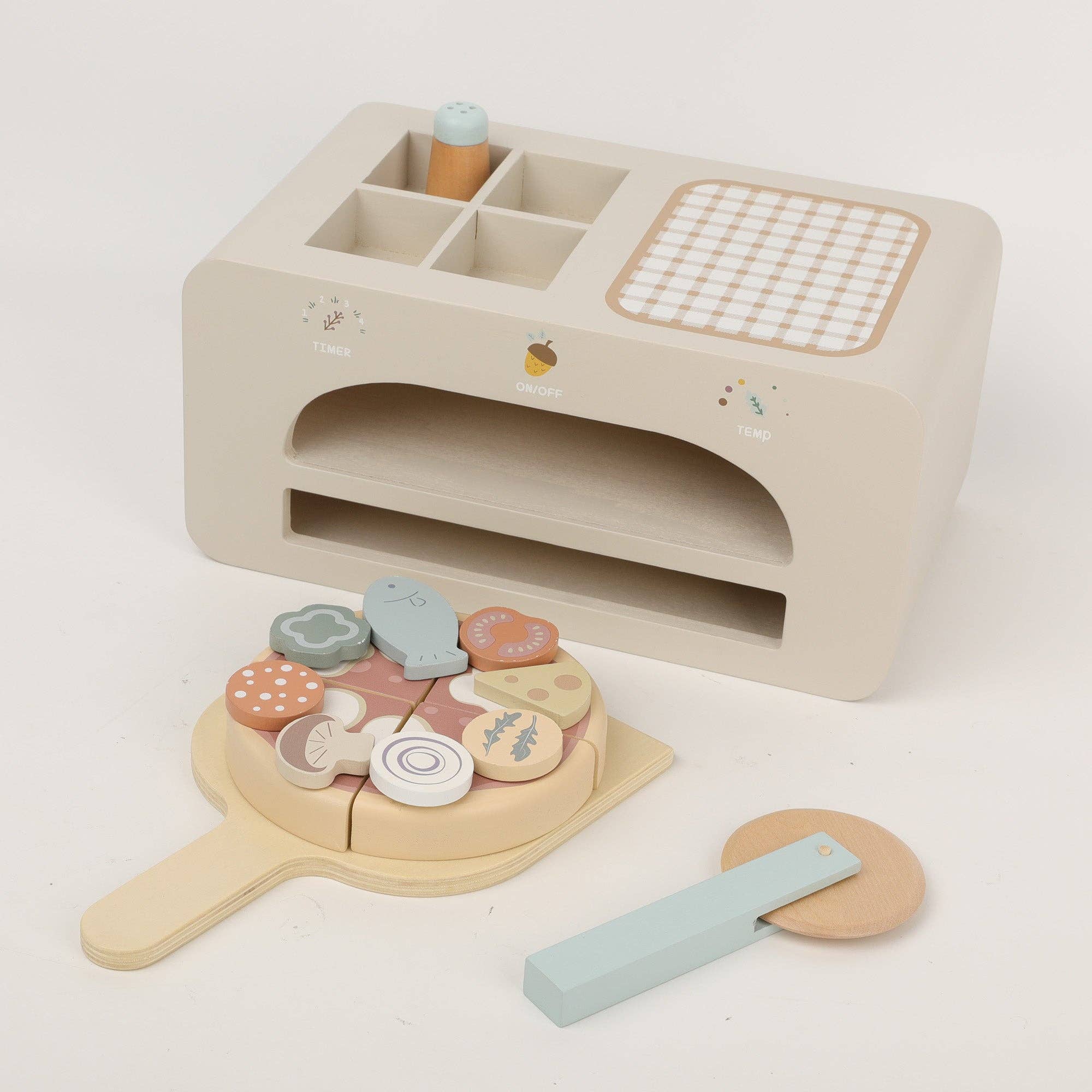 Wooden Pizza Oven Set - Pretend Play Kitchen Toy Ages 3+