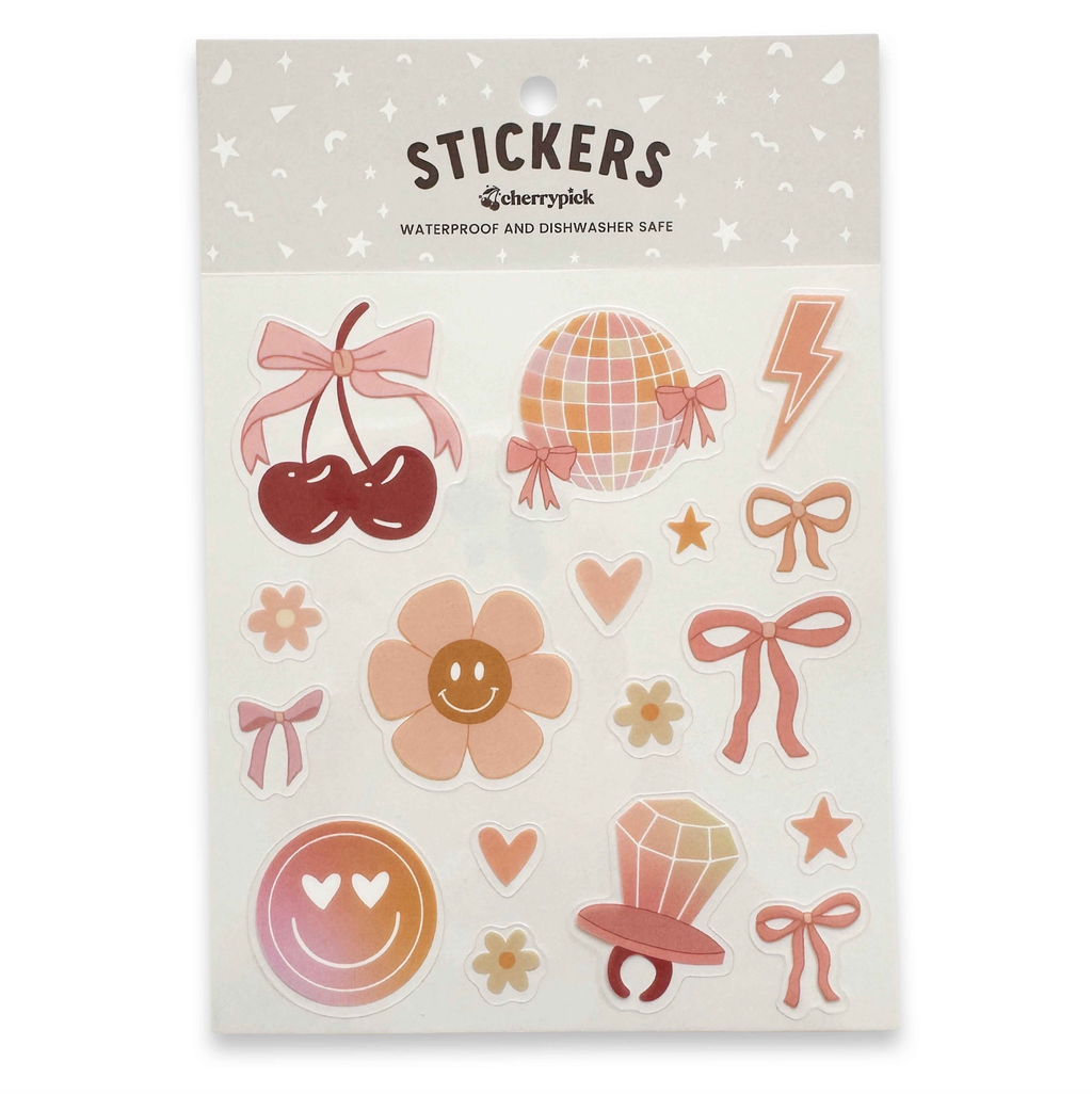 Feuille d'autocollants imperméables Girly Pop