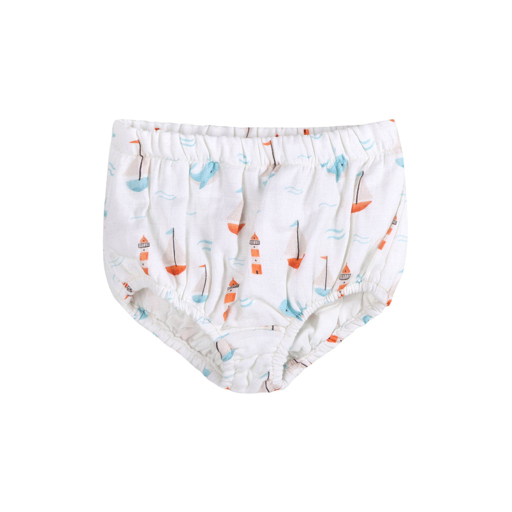 Sailboat Baby Dress + Bloomer Organic Muslin