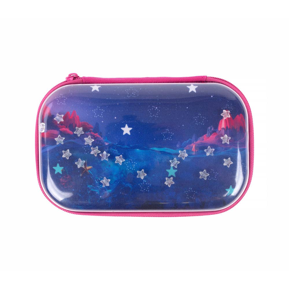 ZIPIT Stars Clear Top Box, Pencil Case, Gift for Girls