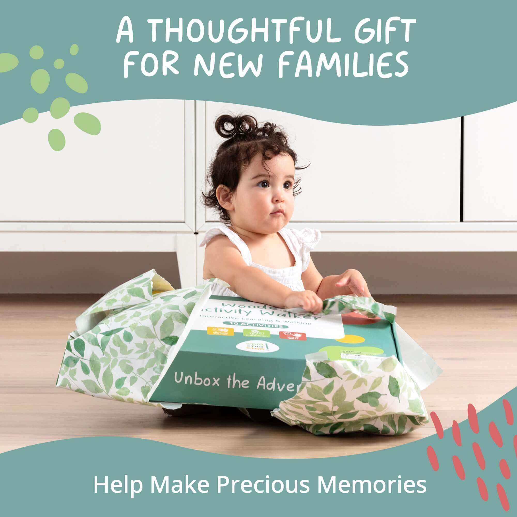 Wooden Baby Walker - Multi-Activity Push Walker Ages 18m+