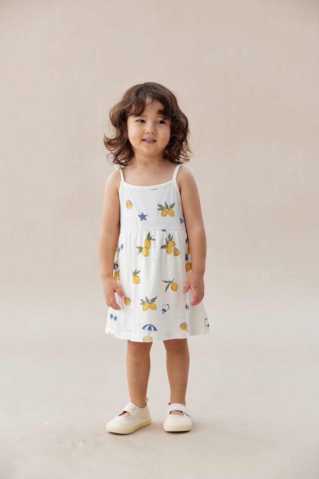 Girl Ruffle Tank Dress-Lemon