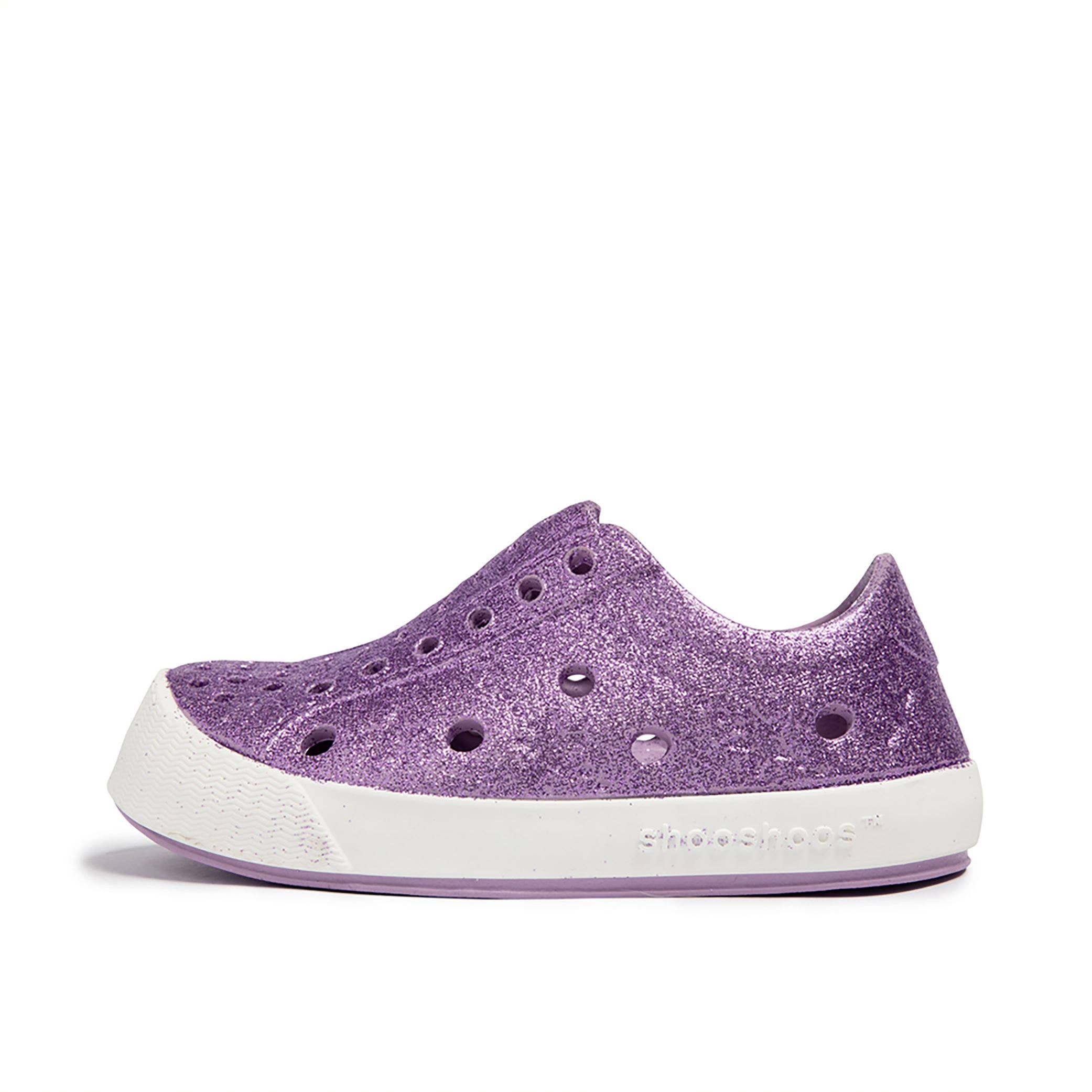MERMAID - SHOOSHOOS TODDLER KIDS SHOES WATERPROOF SNEAKERS: PURPLE GLITTER