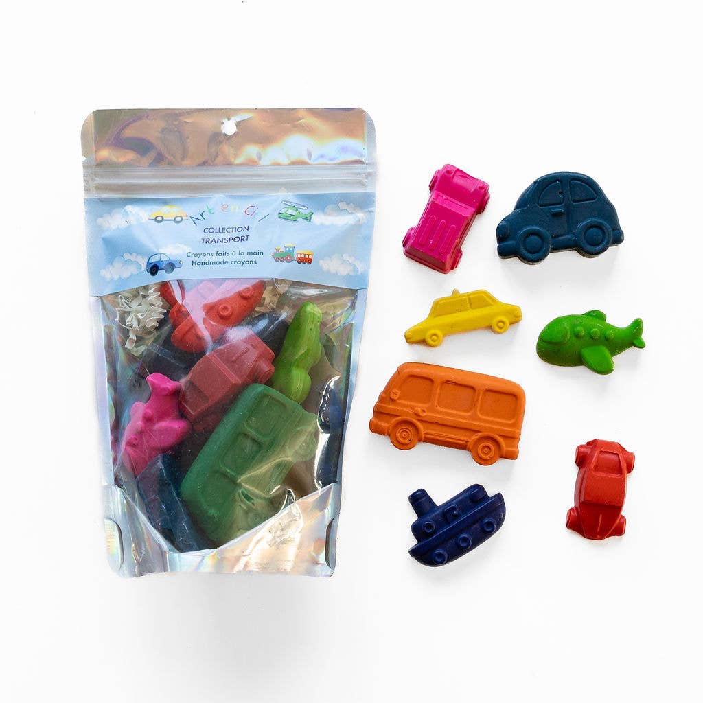 Handmade Crayons - TRANSPORT - Crayons faits à la main