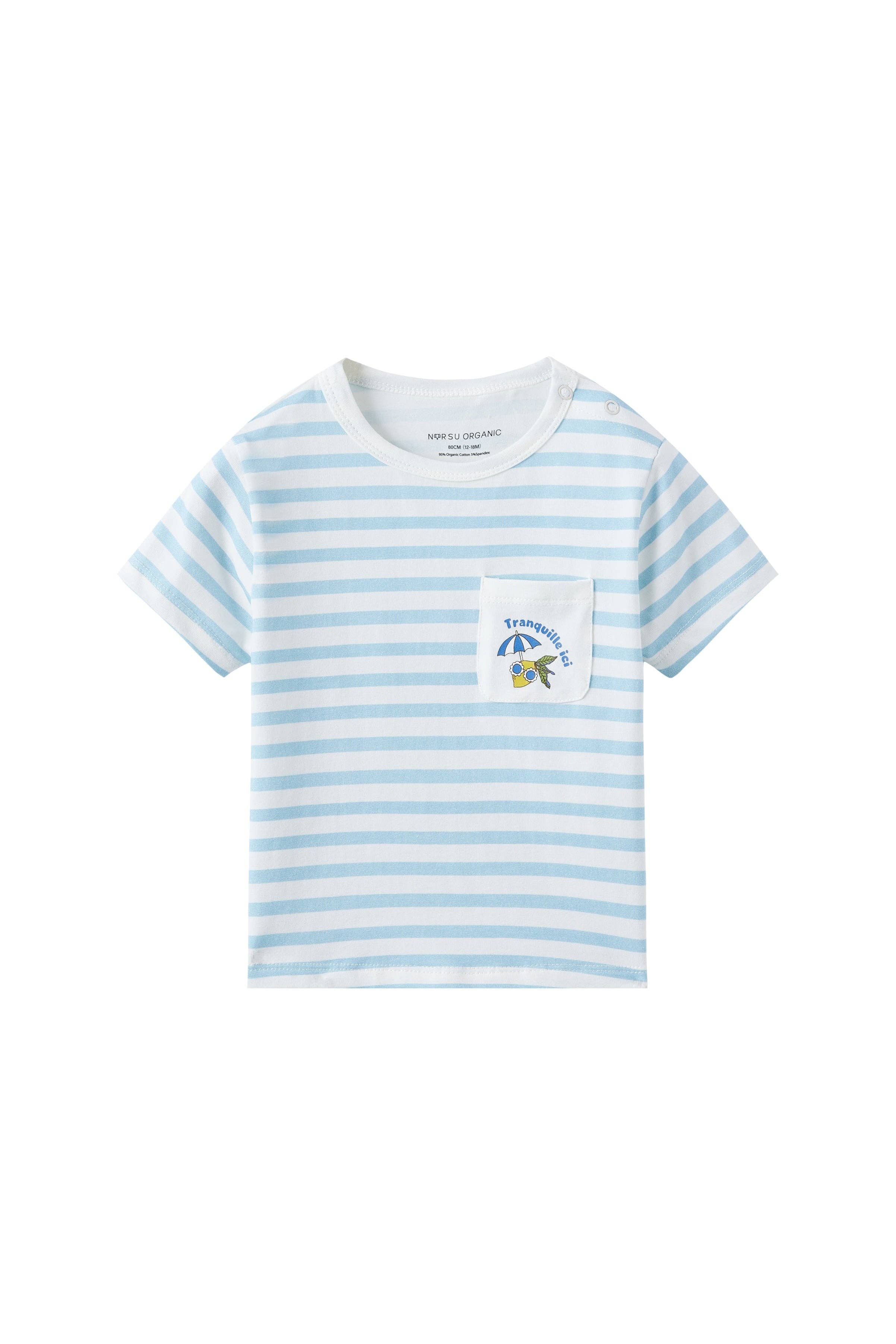 Toddler Organic Graphic T-shirt-Light blue
