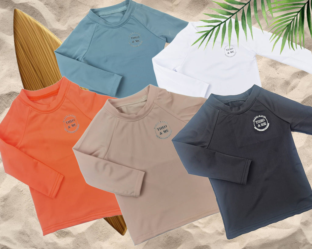 Boys Rash Guard Swim Shirt - White