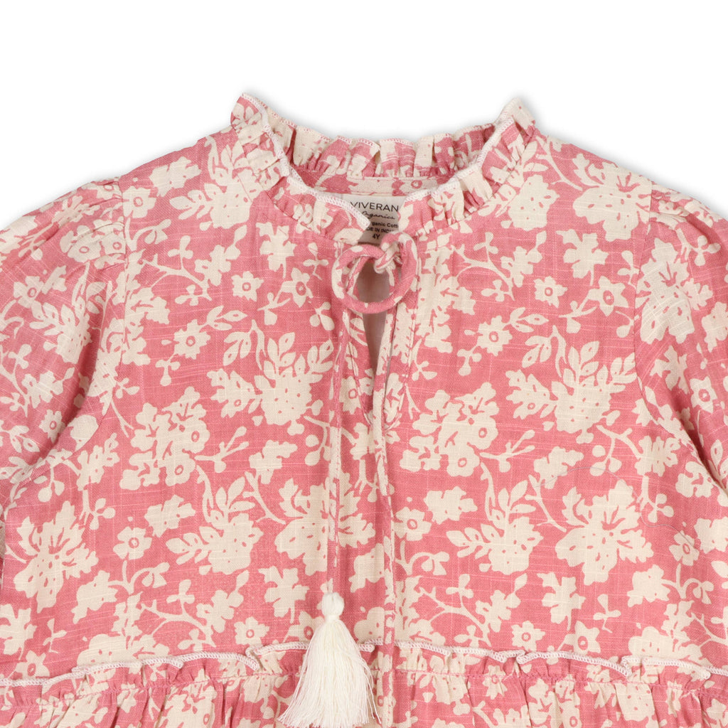 Jasmine Layered Dress - Organic Cotton Pink Floral