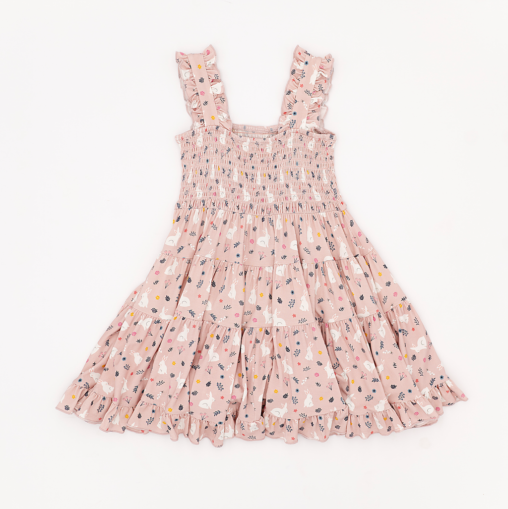 Kids Bamboo Smocked Tank Dress - Belle Bunny