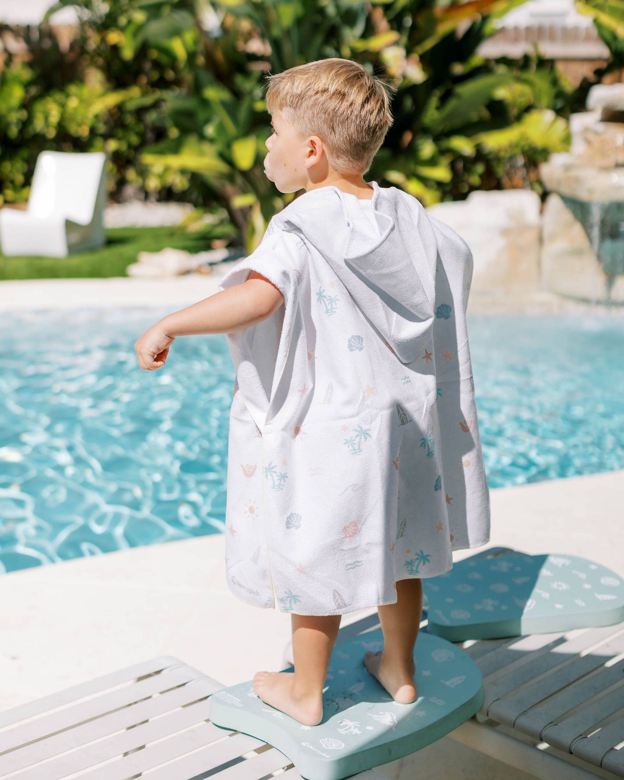 Kids Hooded Beach Poncho - Quick Dry Pool & Swim Towel: Surf Paradise