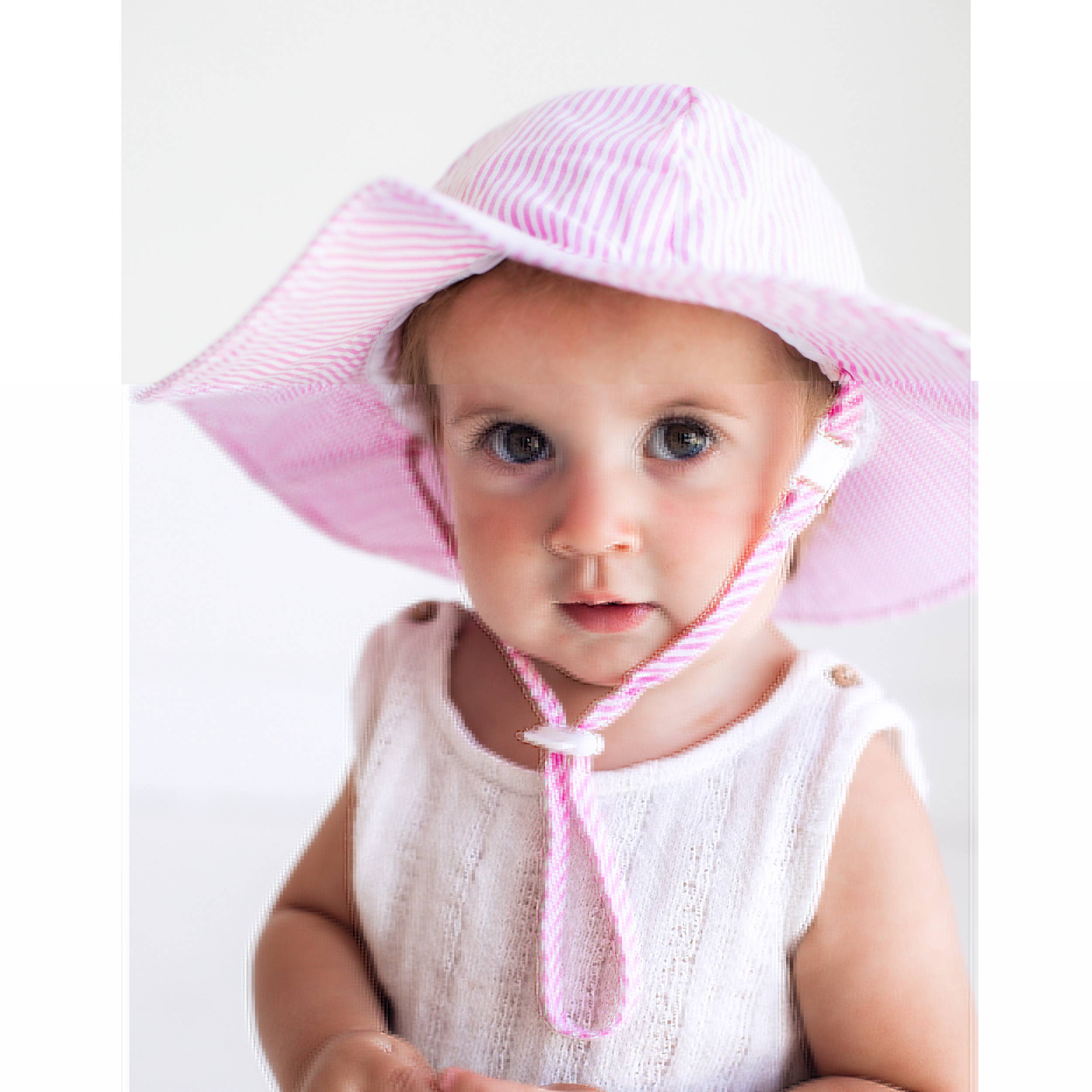 Pink Seersucker Sunhat UPF 50+ Baby & Toddler