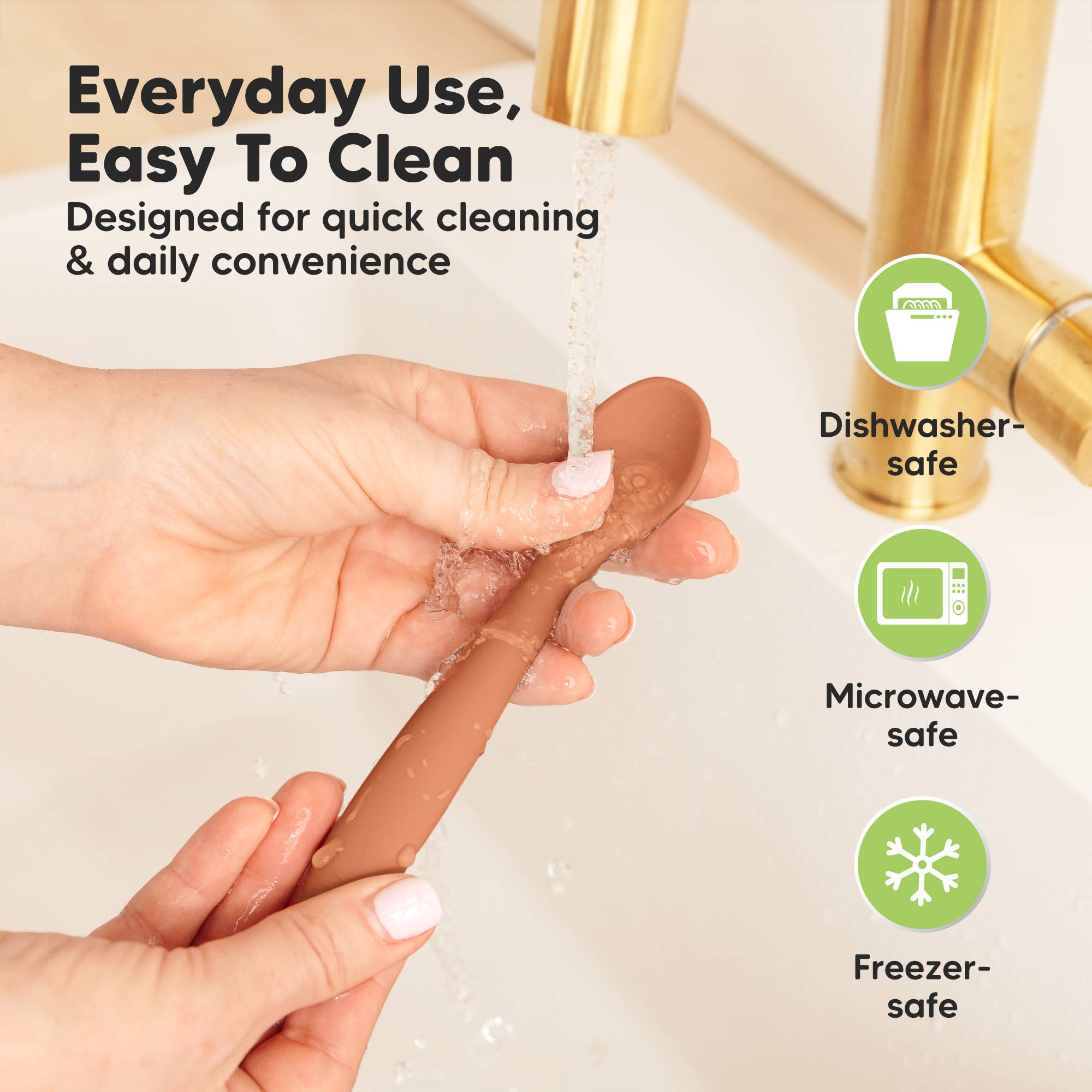 3-Pack Prep Silicone Baby Spoons for Toddlers 6-24 months: Terracotta