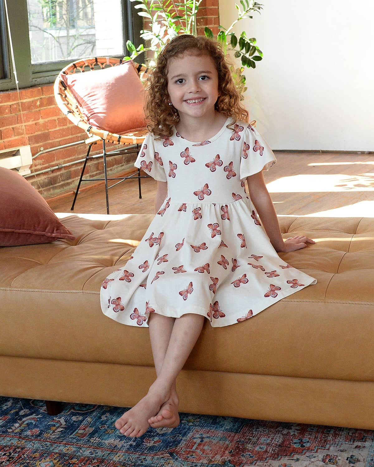 Girl Spring Twirl Dress- Butterflies