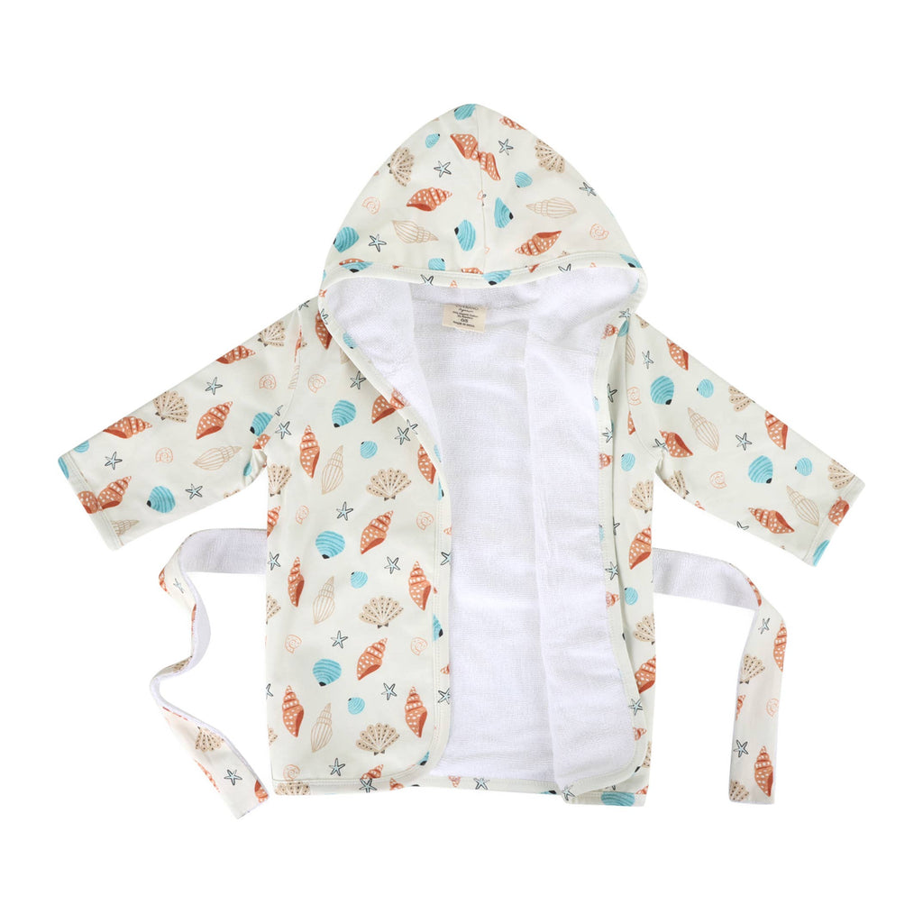 Seashell Organic Baby Bathrobe / One Size (0-12m