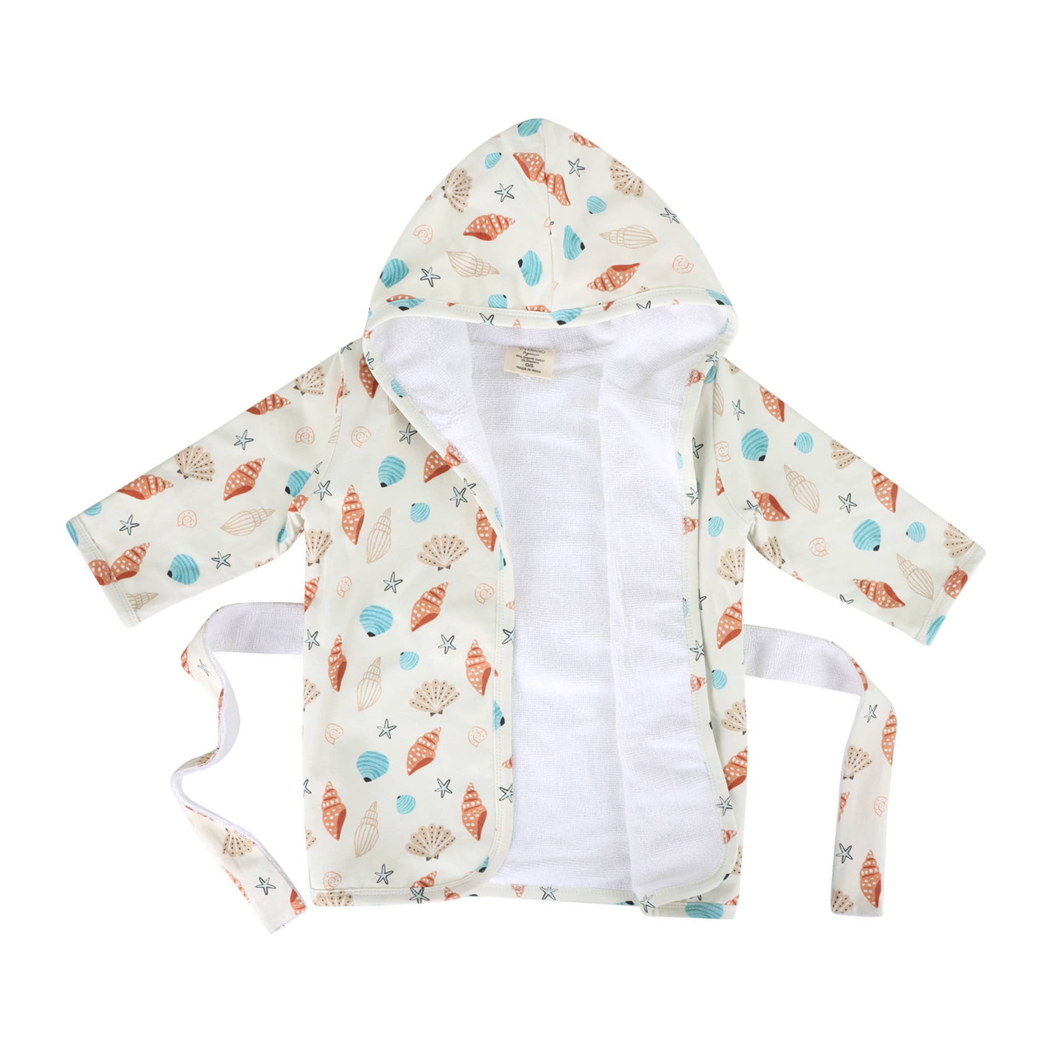 Seashell Organic Baby Bathrobe / One Size (0-12m