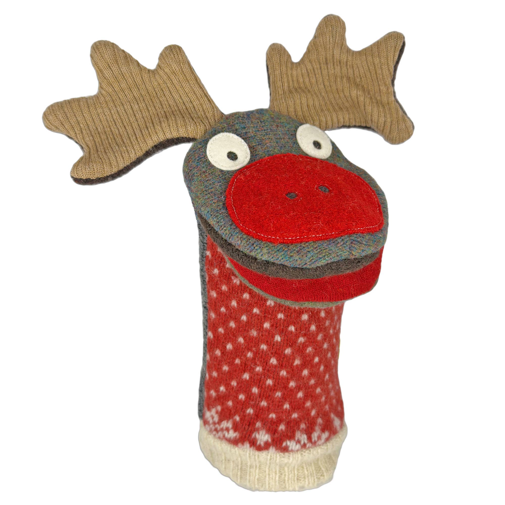 Rudolph The Reindeer | Reclaimed Wool : 12 inch height (30.5 cm).