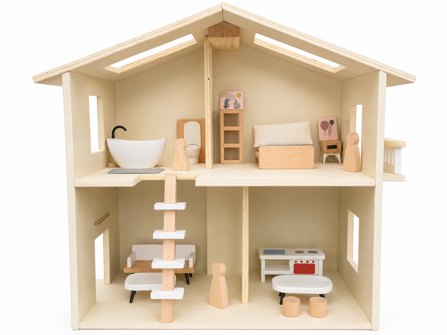 Wooden Doll House with furniture 