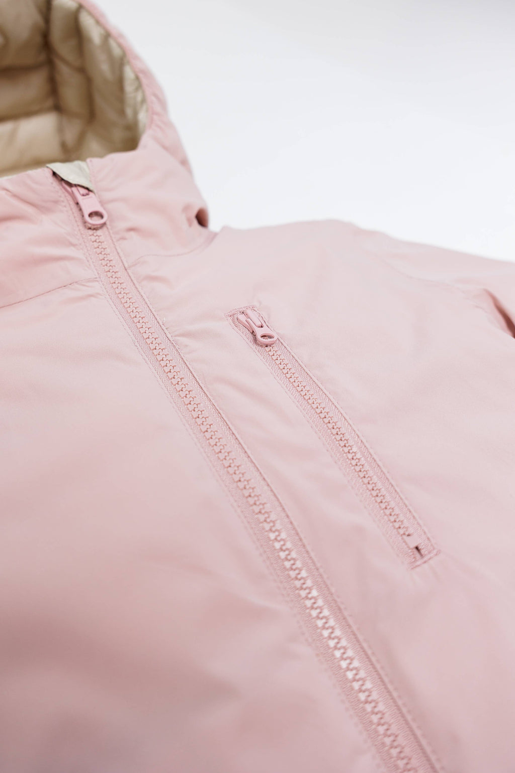 Kids Puffer Jacket - Porteau Reversible Waterproof - Fall/Winter - Dusty Rose