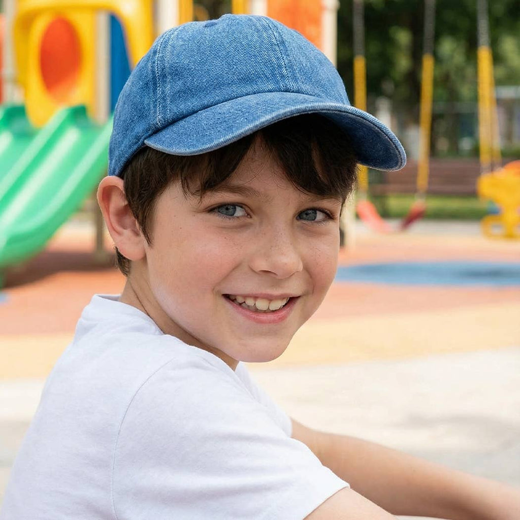 Kids Washed Low Profile Cotton Baseball Cap: LIGHT DENIM / 4 to 7