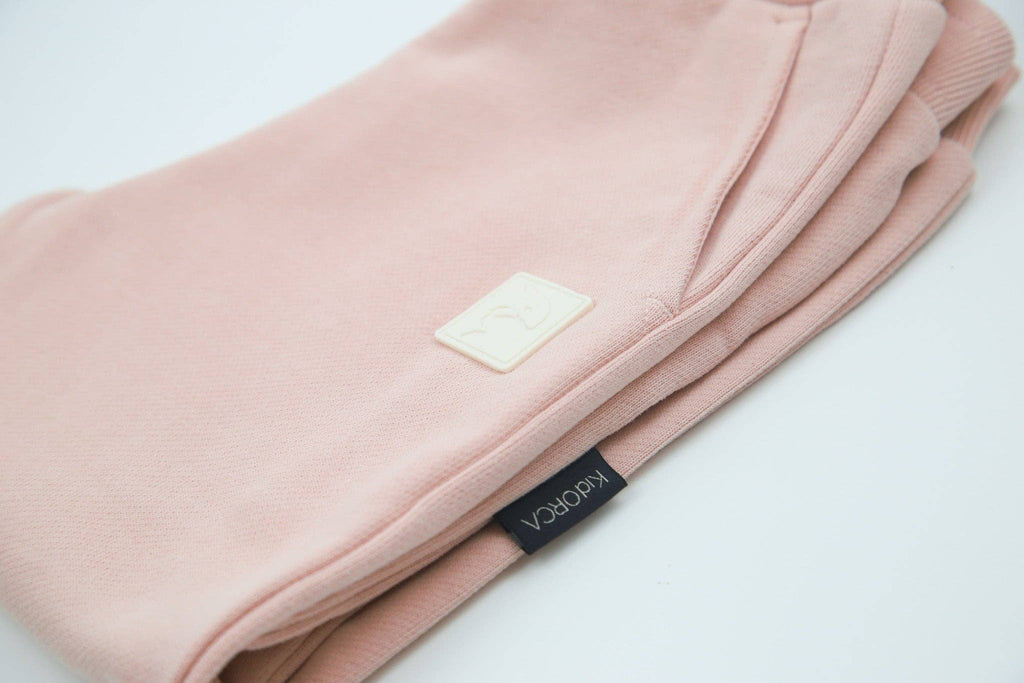 Kids Sweatpants -  Organic French Terry Cotton  – Pale Rose: 12M - 18M