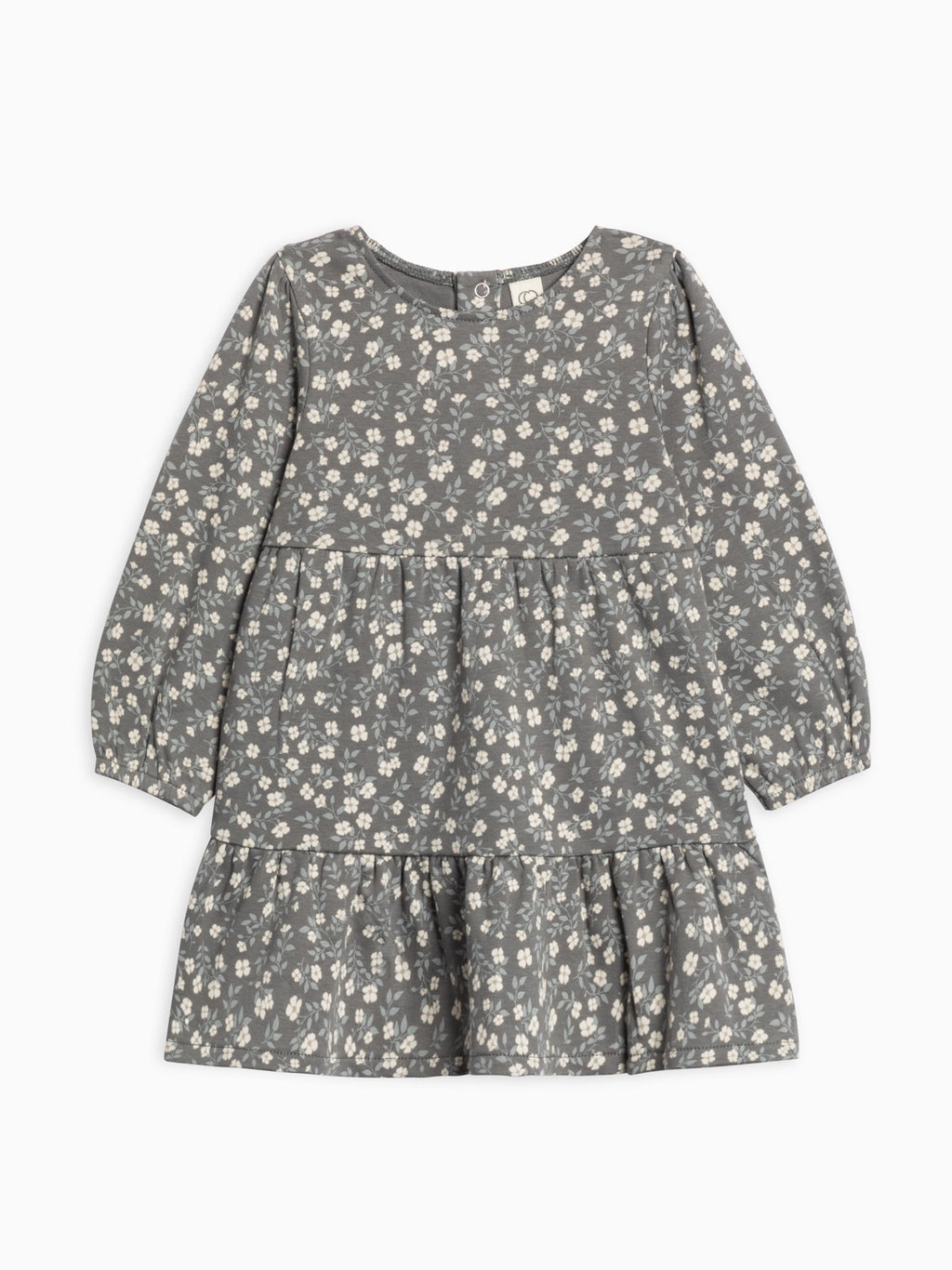 Sofia Long Sleeve Tiered Dress: Bray Floral / Agave + Taupe /