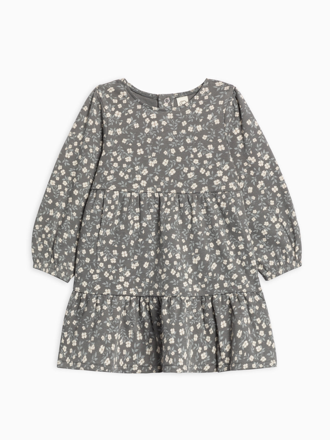 Sofia Long Sleeve Tiered Dress: Bray Floral / Agave + Taupe /