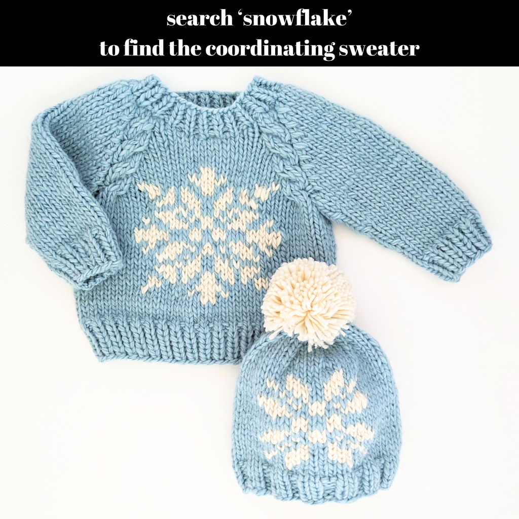 Snowflake Surf Blue Beanie Hat for Baby & Kids