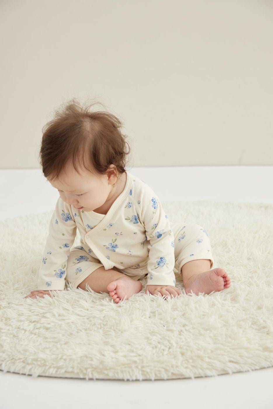 Baby Organic Kimono Sleeper-Blueberry