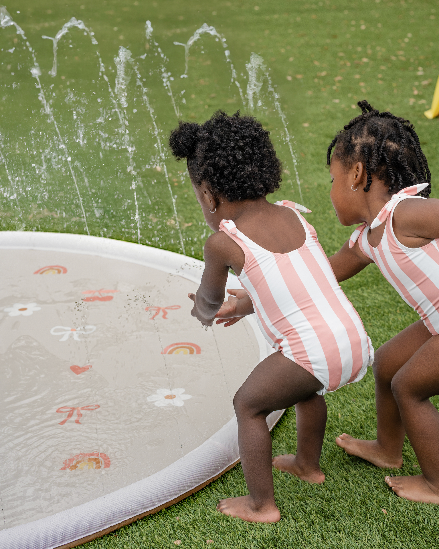Sprinkler Splash Pad for Kids - Oversized Backyard Sprinkler: Girly Pop