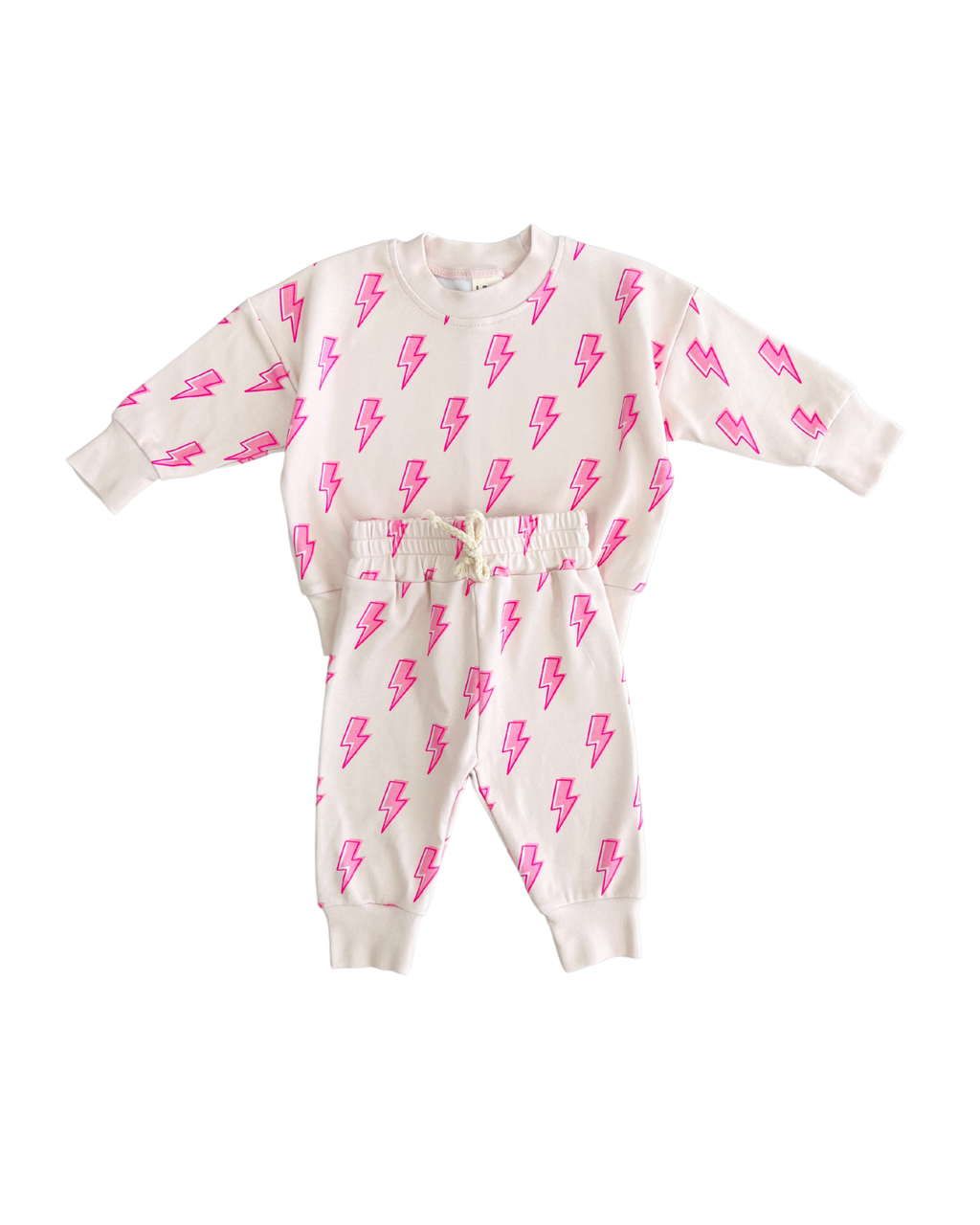 Pink Bolts Jogger Set